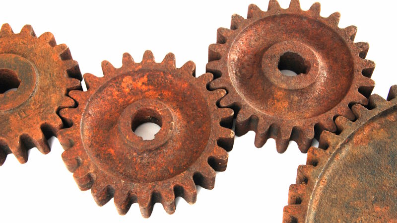 Old rusty gear cogs