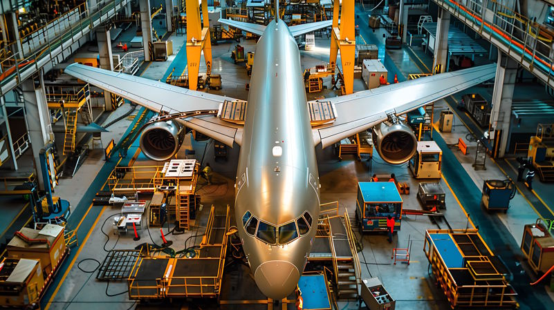 aircraft being assembled