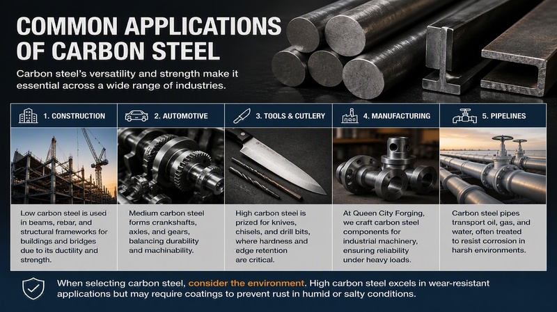 Common applications of carbon steel Common applications of carbon steel